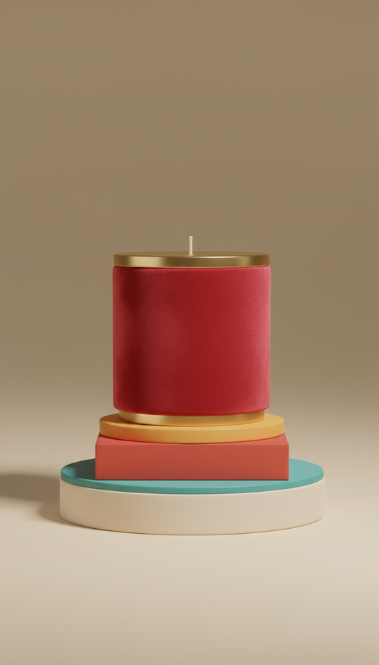Luxe Velvet Candle With Gold Lid