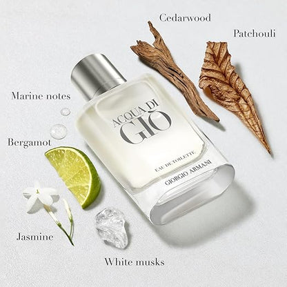 Armani Beauty - Acqua di Giò - Eau de Toilette - Cologne for Men - Long Lasting Fragrance with Bergamot notes, Jasmine, White Musks, Patchouli & Cedarwood